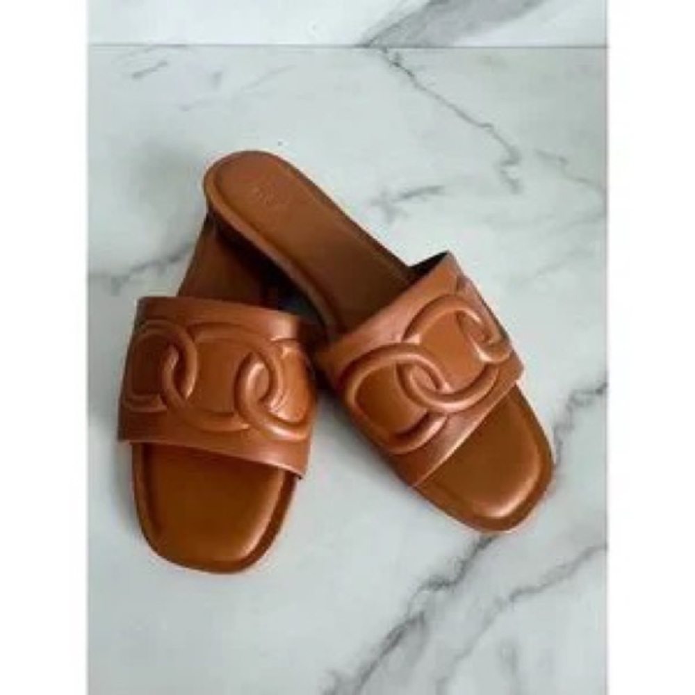 Brand is Nordstrom Dark Camel Mules in size 7.5 NWT